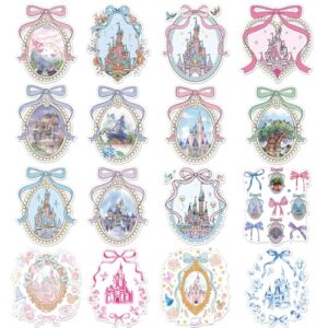 RiVolTa Ímãs de porta de cruzeiro de castelo - 16 peças decorações de cabine de navio fofos adesivos magnéticos aquarela espelho mágico floresta âncora decalques de cabine para decoração de festa de