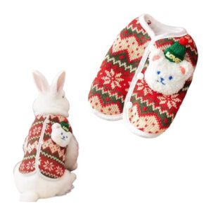 Roupa de coelho colete quente de Natal fantasia fofa de inverno para coelhos, porquinhos-da-índia, furões, gatinhos, filhotes, chinchilas e outros animais pequenos (2GG)
