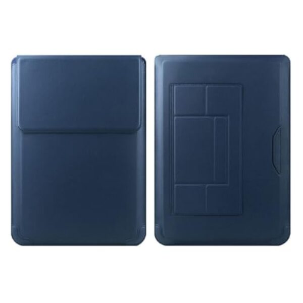 RoYiio Capa para laptop de 13,3 a 14 polegadas com suporte capa fina de couro PU para MacBook Pro 35.6 cm M5/M4/M3/M2/M1, MacBook Pro 33.0 cm M2/M1 Pro/M1 Max, MacBook Air 33.0 cm M4/M3/M2/M1 (azul)