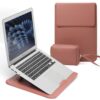 RoYiio Capa para laptop de 15 a 16 polegadas com suporte capa fina de couro PU para MacBook Air 38.1 cm M4/M3/M2, MacBook Pro 16 polegadas M4/M3/M2/M1 Pro/Max, 38.1 cm-39.6 cm-40.6 cm capa para laptop