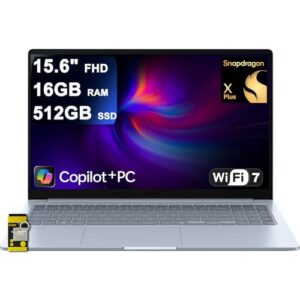 SAMSUNG Laptop Galaxy Book4 Edge de 15,6 polegadas FHD antirreflexo Qualcomm Snapdragon X Plus de 8 núcleos (até 45 tops) 16 GB RAM SSD de 512 GB para criador de designers profissionais Win11 ICP Hub