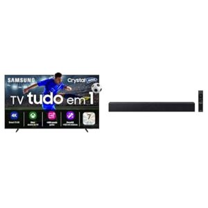 Samsung Smart TV 43" Crystal UHD 4K U8100F 2025 + Soundbar B-Series HW-B400F 2.0 canais Woofer integrado 2025