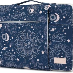 SANFAN Capa protetora de 360° para laptop com 3 bolsos para laptop com alça para MacBook Air de 15 polegadas e 15,6 polegadas HP, Dell, Acer, Asus, Lenovo Notebook (Sol de Mayo)