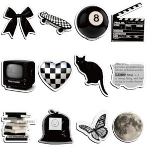 Saysurey 12 peças de ímã de geladeira vintage preto branco estilo moda ímãs de geladeira decoração DIY para armário de cozinha, lava-louças, escola, escritório e acessórios de presente de aniversário