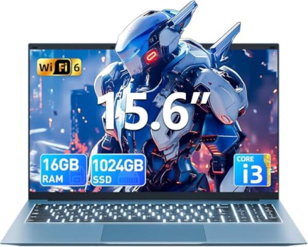 SGIN Laptop de 15,6 polegadas, 16 GB de RAM, SSD de 1024 GB, laptops, computador Core I3, Windows 11, notebook portátil, tela IPS FHD, WiFi 6, ângulo aberto de 180°, teclado retroiluminado