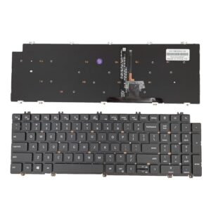Siakoocty Layout americano de substituição para laptop com teclado retroiluminado para Dell Latitude 5520 5521 Precision 3560 3561 NSK-QZABW 0N7N16 N7N16