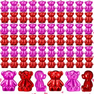 Simgoing 100 peças mini animais de resina, bugigangas fofas, mini animais de resina, figuras metálicas de urso, decoração de micro jardim, paisagem, animal, aquário, bolo, decoração para presente de