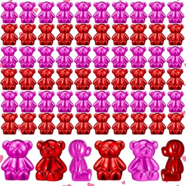 Simgoing 100 peças mini animais de resina, bugigangas fofas, mini animais de resina, figuras metálicas de urso, decoração de micro jardim, paisagem, animal, aquário, bolo, decoração para presente de