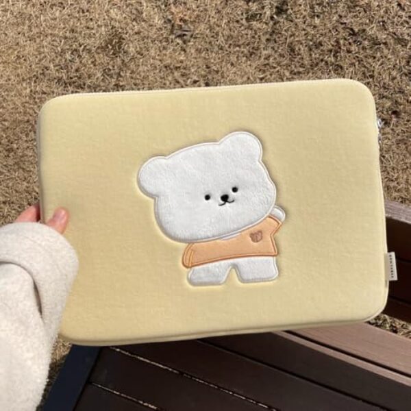 Skive Capa protetora macia para notebook para MacBook Air/Pro, LG Gram, Samsung, capa de tecido leve e elegante (amarelo, 33 a 14 polegadas)