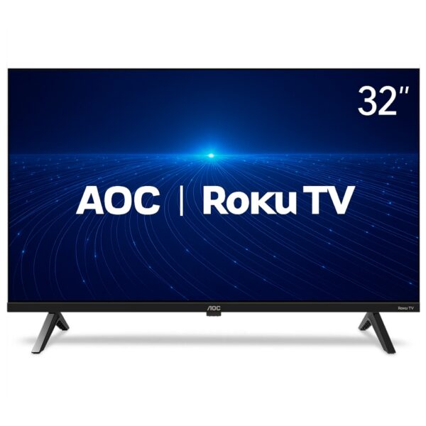 Smart TV AOC 32” HD Roku TV (32S5045/78) - Modelo 2024 - Compatível com Alexa, Google Assistente e Apple Home