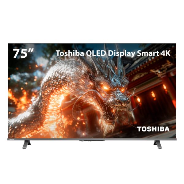 Smart TV QLED 75 4K Toshiba 75C450NS Google TV 4 HDMI 2 USB Wi-Fi - TB037M