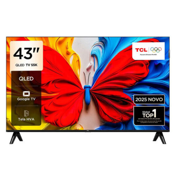 Smart TV TCL 43 Polegadas 43S5K FHD QLED HDR10 Google Tv