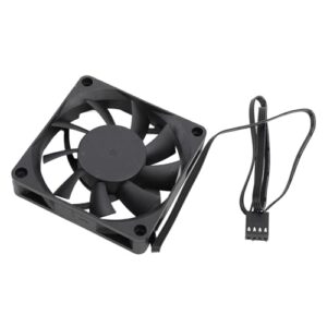Solinder Ventilador PWM de 70 Mm Com Rolamento de Esferas Duplo, Ventilador Caixa PC Com Velocidade até 2500 RPM 7 Lâminas, Fluxo Ar 21,15 CFM, Preto, 4PIN-PWM para