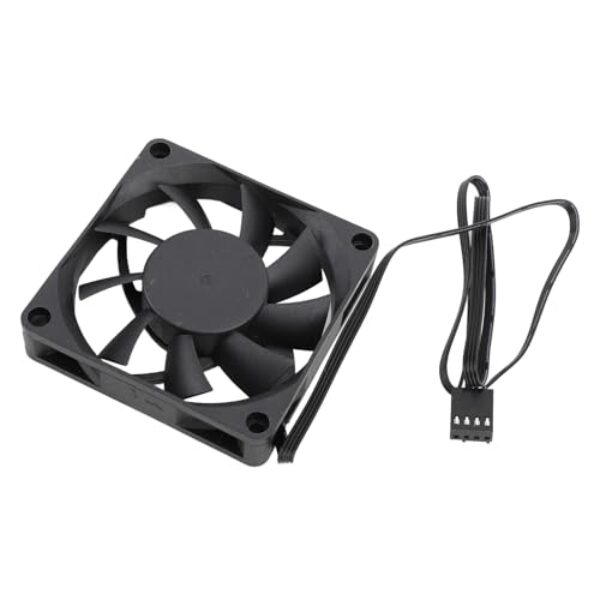 Solinder Ventilador PWM de 70 Mm Com Rolamento de Esferas Duplo, Ventilador Caixa PC Com Velocidade até 2500 RPM 7 Lâminas, Fluxo Ar 21,15 CFM, Preto, 4PIN-PWM para