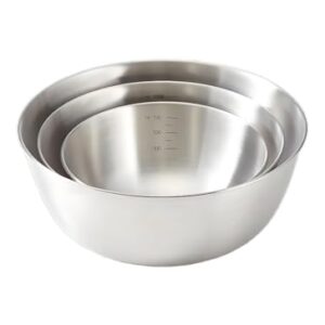 Sprigold Conjunto de tigela de salada de aço inoxidável de 3 peças de 23 g, 1,246 g e 2013.1 g de grau alimentício, multifuncional para misturar, amassar, pode ser lavado na lava-louças (3.700ml/671.0