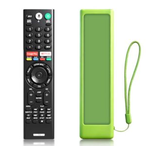 Substituição de controle remoto por voz para Smart TV Sony com capa protetora verde que brilha no escuro, compatível com Sony Bravia RMF-TX200U/TX201U/TX220U/TX500U/TX520U/TX600U, funciona com TVs LCD