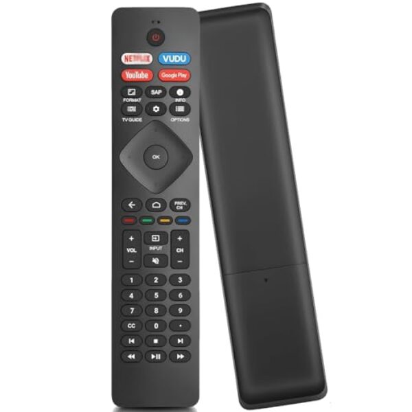 Substituição para controle remoto Philips TV, controle remoto inteligente universal para Smart TVs Philips 4K UHD Android