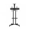 Suporte de TV de Chão Universal 32-75" com Rodízios, Base Estável e Altura Ajustável(Preto)