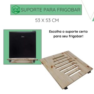 Suporte Frigobar Ou Móvel Pequeno Madeira Pinus Com Rodízios