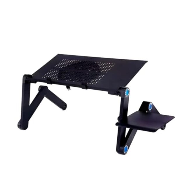 Suporte Mesa Portátil Dobrável para Notebook Regulável com 2 Coolers, Apoio para Mouse, Preto, Polipropileno, até 17 Polegadas, 15kg