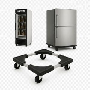 Suporte movel para Geladeira Freezer e Frigobar Plastico e inox