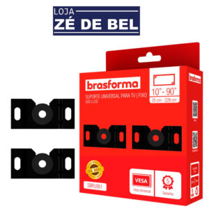 Suporte TV Universal Fixo LED, LCD, e Smart TV 32 42 43 50 55 65 ate 90 Polegadas Brasforma SBRU951