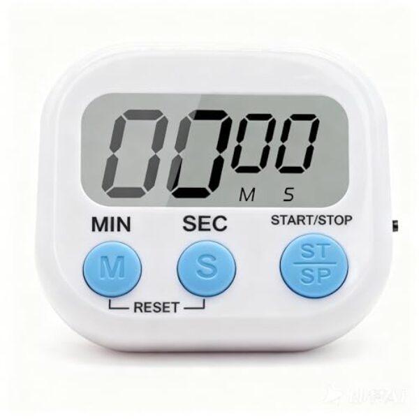 Temporizador digital de cozinha com traseira magnética, contagem regressiva de alarme alto e cronômetro de contagem para cozinhar, ferramenta de gerenciamento de tempo de estudo infantil para sala de