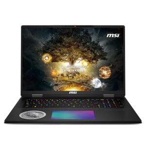 Titan 18 HX Dragon Edition Norse Myth 45.7 cm 120Hz MiniLED UHD+ Laptop para jogos: Intel Ultra 9-285HX, NVIDIA Geforce RTX 5090, 96GB DDR5, 6TB SSD, Thunderbolt 5, Wi-Fi 7, Win 11 Pro: Preto