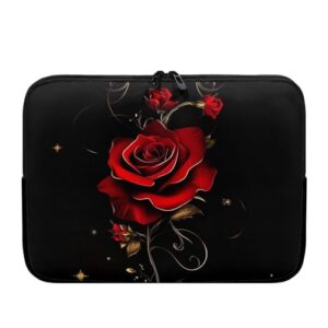 Tongluoye Capa feminina vermelha rosa para laptop, leve, portátil, bolsa para laptop de 17 polegadas, protetor fino para laptop com usos versáteis, bolsa para tablet preta