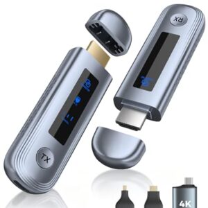 Transmissor e receptor HDMI sem fio 4K, tela LED atualizada, Plug and Play, extensor HDMI sem fio portátil 2,4G/5G, compatível com PC/laptop/câmera/HDTV/projetor/TV Box