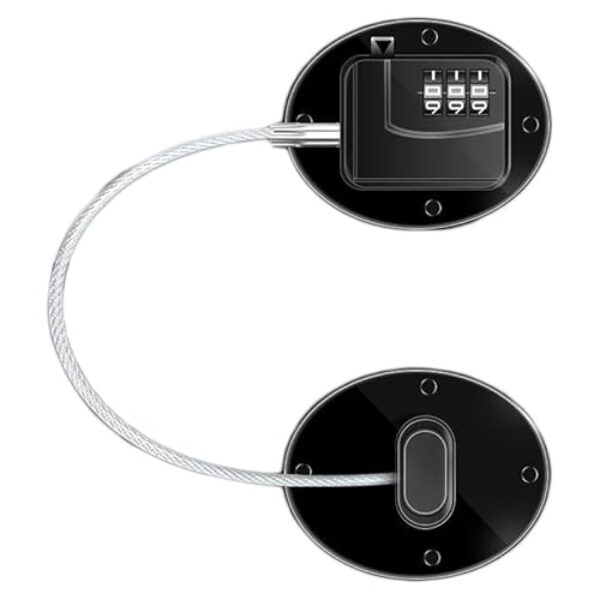 Trava de geladeira, design combinado, trava de freezer multifuncional ABS de metal forte para porta de janela de armário (FQ1 preto)