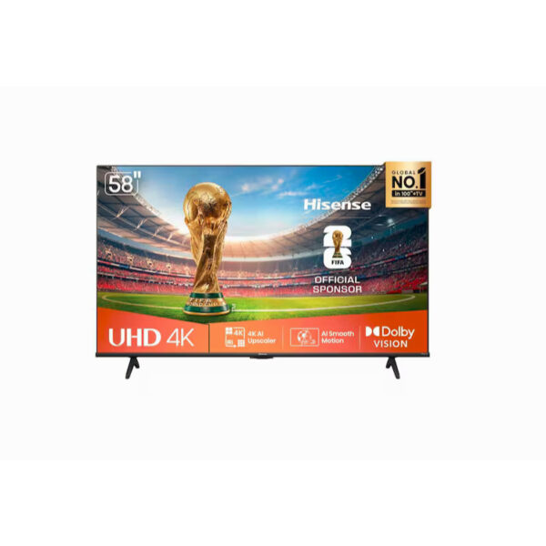TV Smart Hisense 58A6NV 58” DLED HDR10 4K 180W 60Hz Bluetooth 5.3 Preto