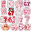 ULTRAVUTT [15 peças x 7.6 cm] 15.6 cm adesivo engraçado dos namorados seis sete adesivo coração romântico presente de dia dos namorados para Gen z Alpha adolescente menino menina presentes de vinil à