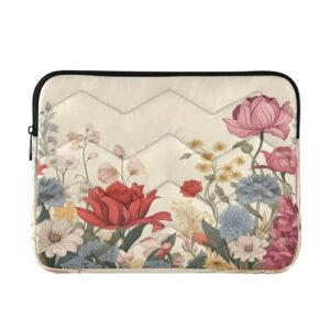 Wassud Capa para laptop com estampa floral de 35,5 cm, à prova de choque, à prova d'água, de poliéster, capa para notebook e tablet