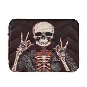 Wassud Capa para laptop de 35,5 cm, caveira de Halloween, à prova de choque, impermeável, de poliéster, capa para notebook e tablet