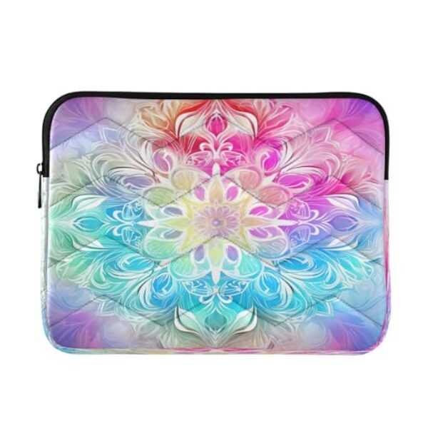 Wassud Capa para laptop de 35 cm mandala arco-íris à prova de choque à prova d'água de poliéster para notebook e tablet