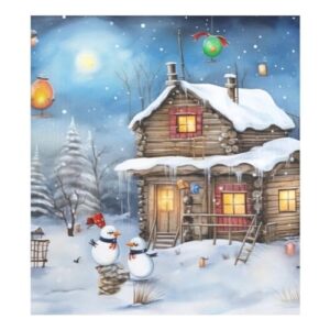 xigua Capa de ímã para lava-louças de Natal Snowflake Town, adesivos magnéticos decorativos antiarranhões para painel de geladeira e lava-louças, decorações personalizadas de cozinha doméstica