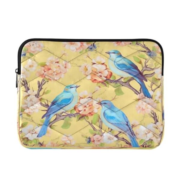 xigua Capa para laptop vintage Flower Bird de 33 a 35 cm, à prova d'água, à prova de choque, capa portátil para tablet, PC, laptop