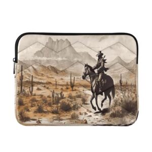 xigua Capa vintage de cowboy ocidental para laptop de 33 a 35 cm, à prova d'água, à prova de choque, capa portátil para tablet, PC, laptop