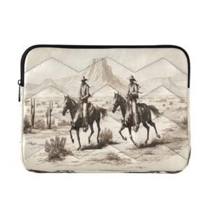 xigua Capa vintage de cowboy ocidental para laptop de 33 a 35 cm, à prova d'água, à prova de choque, capa portátil para tablet, PC, laptop