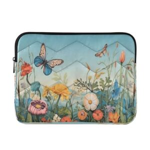 xigua Capa vintage para laptop com flores herbais de 13 a 14 polegadas, à prova d'água, à prova de choque, capa portátil para tablet, PC, laptop