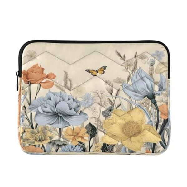 xigua Capa vintage para laptop com flores herbais de 13 a 14 polegadas, à prova d'água, à prova de choque, capa portátil para tablet, PC, laptop