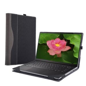 XJchen Capa protetora para laptop compatível com Dell Inspiron 14 5420 5425 5430 5435 5440 7420 7425 7430 7435 7440 7441 7445 2 em 1 Latitude 7440 7450 7455 Bolsa de couro PU (DAR Cinza)