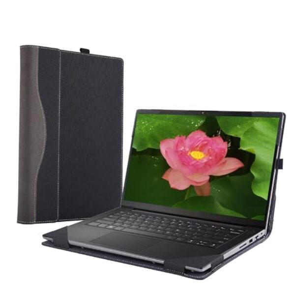 XJchen Capa protetora para laptop compatível com Dell Inspiron 14 5420 5425 5430 5435 5440 7420 7425 7430 7435 7440 7441 7445 2 em 1 Latitude 7440 7450 7455 Bolsa de couro PU (DAR Cinza)