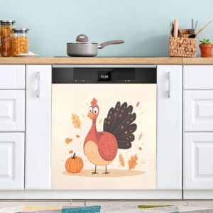 YETTASBIN Capa de ímã de lava-louças de peru de ação de graças, adesivo reutilizável para porta de geladeira de cozinha, capa de ímã de micro-ondas à prova d'água, decoração de casa, festa de férias