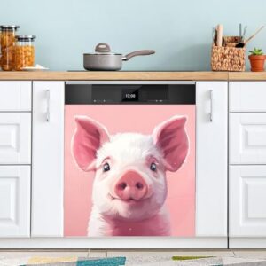 YETTASBIN Capa de ímã de lava-louças de porco, adesivo de ímã reutilizável para porta de geladeira de cozinha, capa de ímã de micro-ondas à prova d'água para decoração de casa, festas de fim de ano