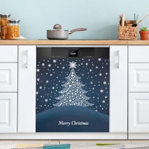 YETTASBIN Capa de ímã para lava-louças de árvore de Natal, adesivo de ímã reutilizável para porta de geladeira de cozinha, capa de ímã de micro-ondas à prova d'água para decoração de festas de fim de