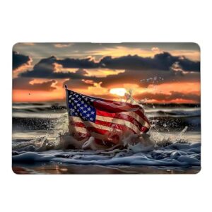 Yicomon Compatível com MacBook Air 15 polegadas 2023 M2 2025 chip M4 modelo A2941 A3241, capa rígida de plástico para Mac Air 15 com Touch ID (2023) - Pôr do sol bandeira americana