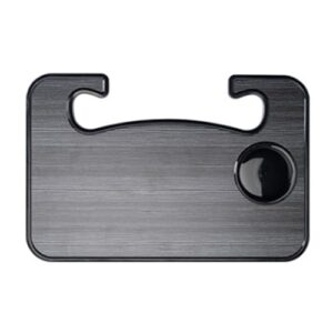 Yiemoge Bandeja de volante 2 em 1 e suporte para laptop, bandeja de comida de carro com suporte para bebidas, organizador multiuso de mesa de carro para comer, trabalhar, acessórios de viagem