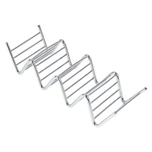 Ymiko 1pc Taco Organizador 4 Slot Design Ondulado Suporte de Comida de Metal para Casca Dura Tacos Acessórios de Cozinha